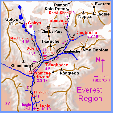 map of everest, everest trekking, nepal tour, online booking, tibet tour, kailash tour